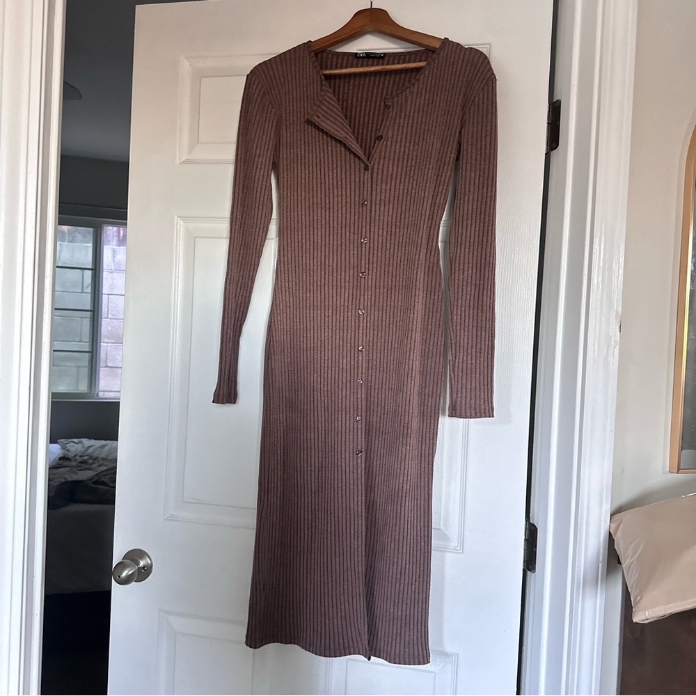 Zara ribbed office baddie dress 🌟